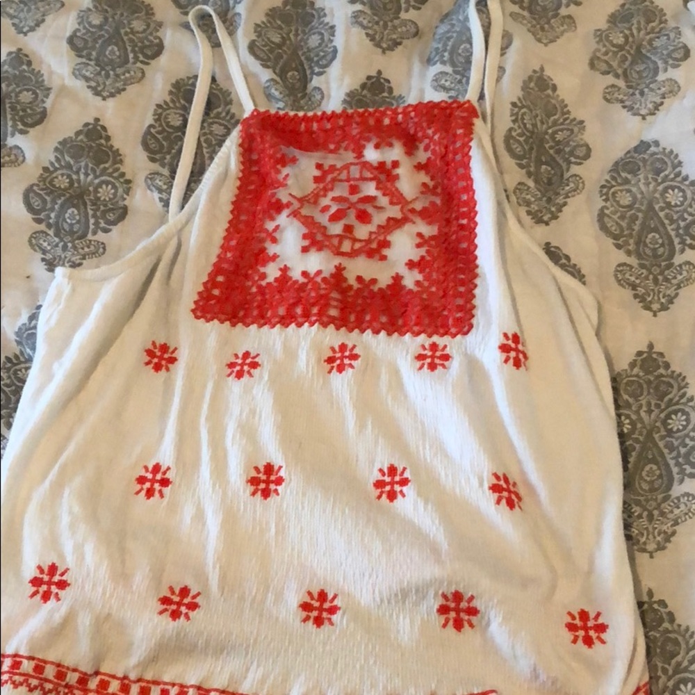 White Top With Orange Detailing